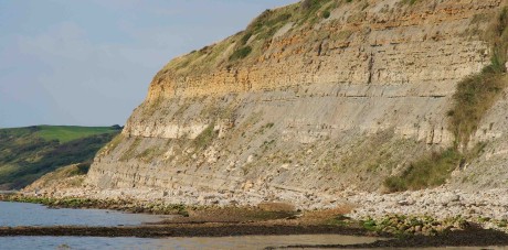 Shallow-marine strata of Oxfordian (Upper Jurassic) age near Osmington Mills, Dorset. This location is part of the Jurassic World Heritage Site